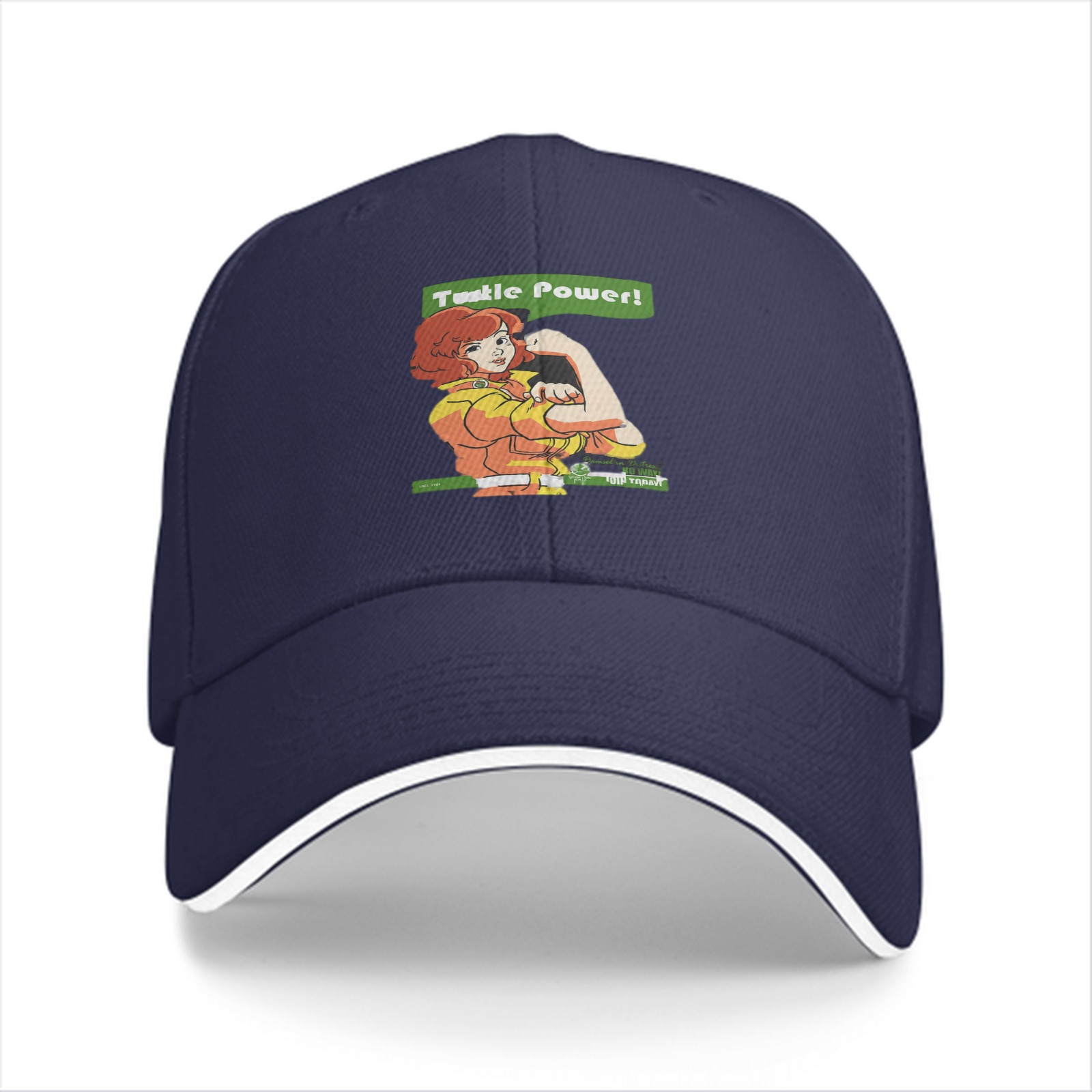 Black Baseball Cap With April O'Neil Turtle Power Graphic