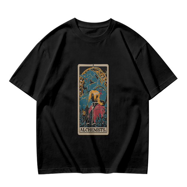 Olive T-Shirt with Fullmetal Alchemist Tarot Card Style Print