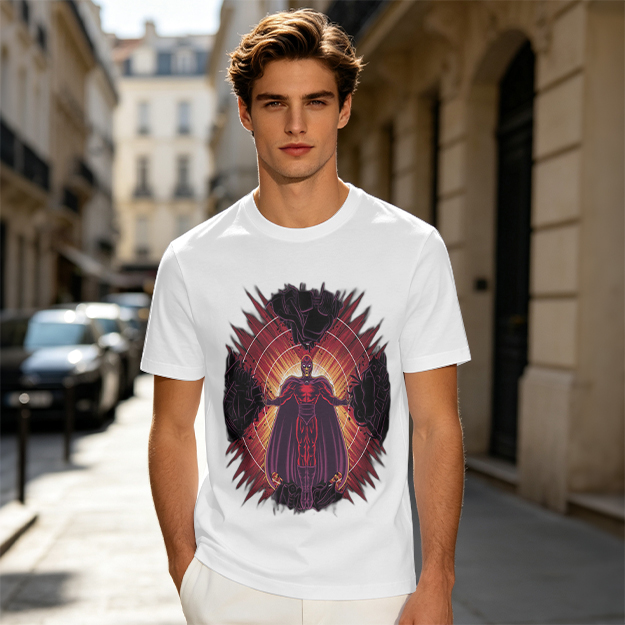 Olive T-Shirt With Superhero Villain Graphic Print