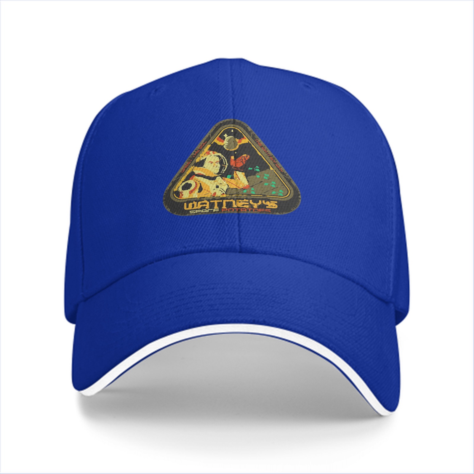 Black baseball cap with Watney's space themed triangular patch
