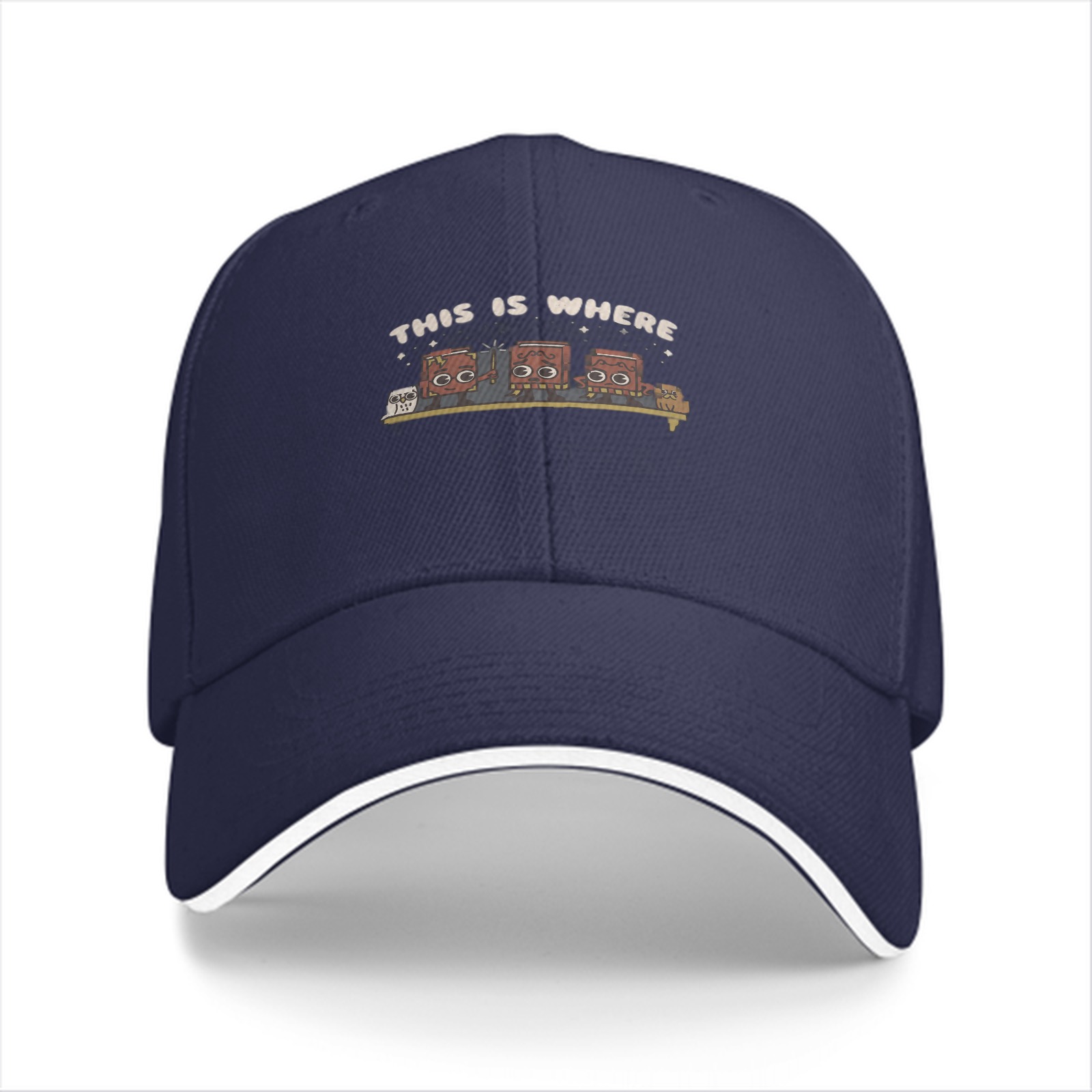 This Is Where Books Graphic Black Baseball Cap