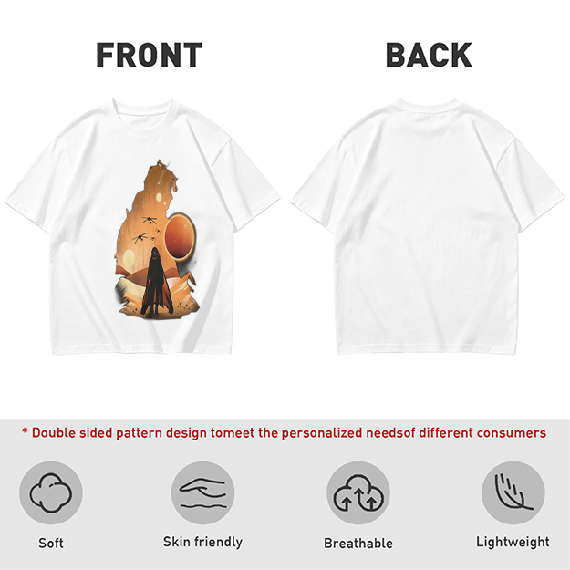 Olive T-Shirt With Desert Sci-Fi Silhouette Graphic Print