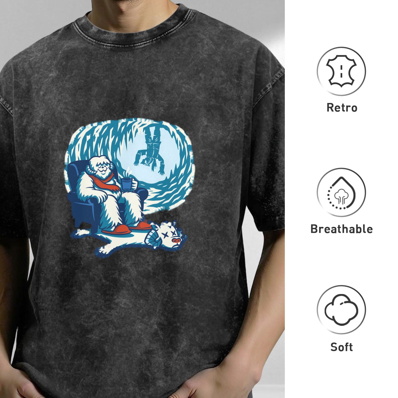 Wampa Yeti Relaxing with Defeated Snowman Graphic T-Shirt