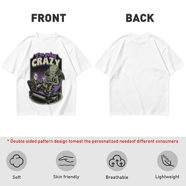 I'm Going Crazy Cthulhu Therapy Themed Graphic T-Shirt