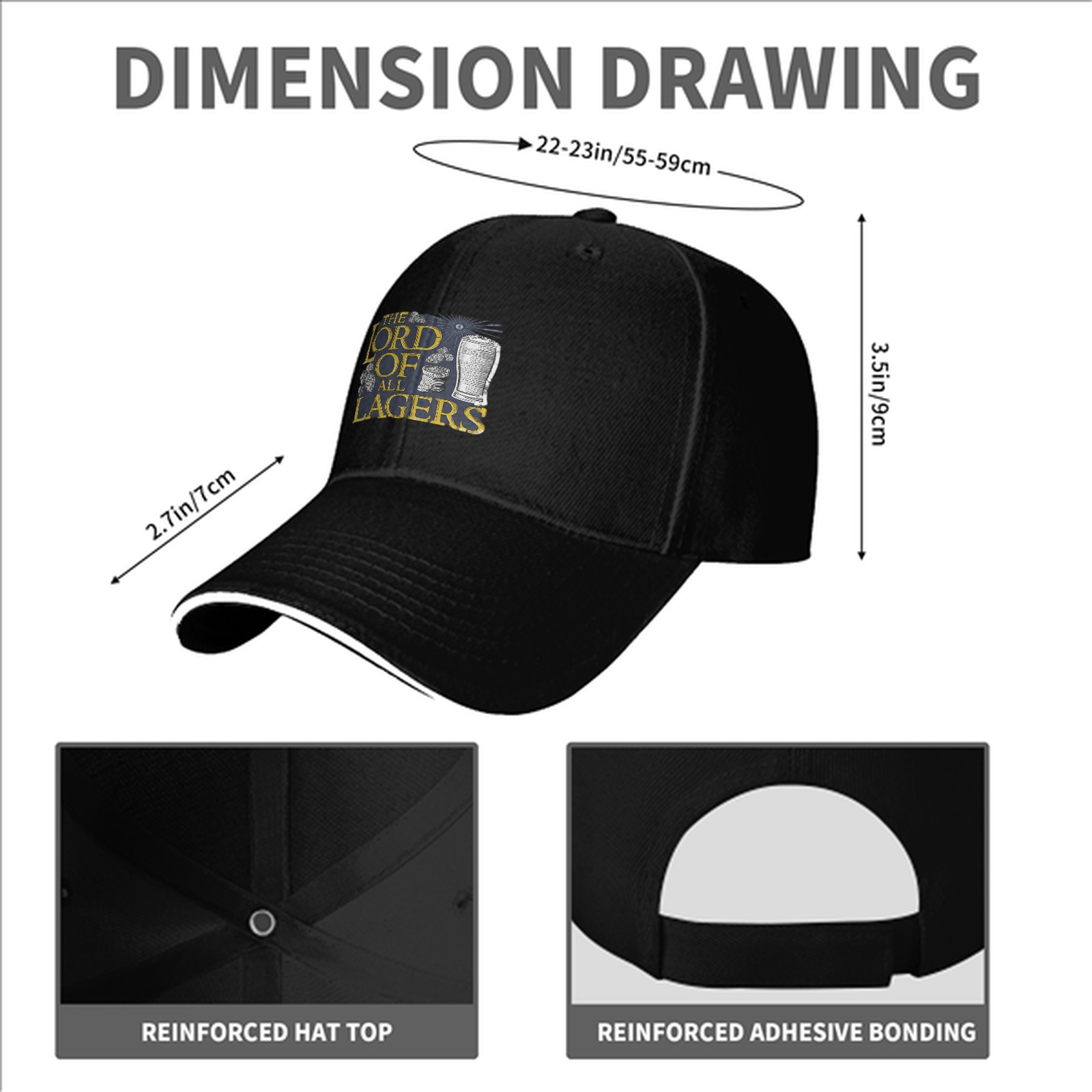 Lord Of All Lagers Black Baseball Cap