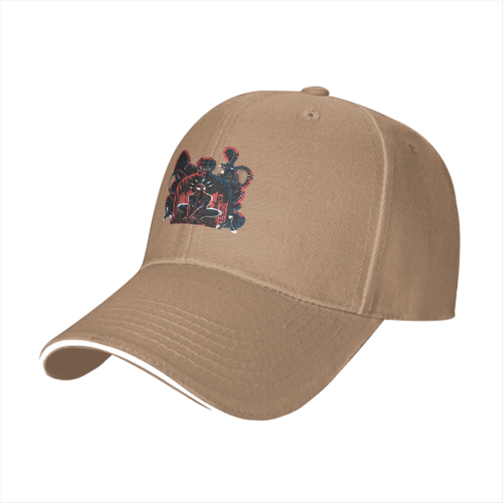 Black Baseball Cap with Spider-Man Villain Graphic Print