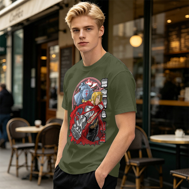 Fullmetal Alchemist Elric Brothers Graphic T-Shirt Design