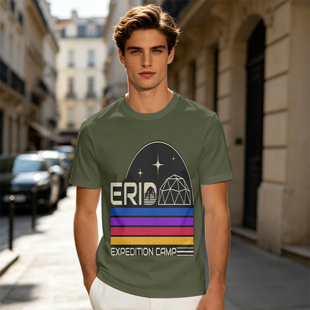 Erid Expedition Camp Retro Space Graphic T-Shirt Design