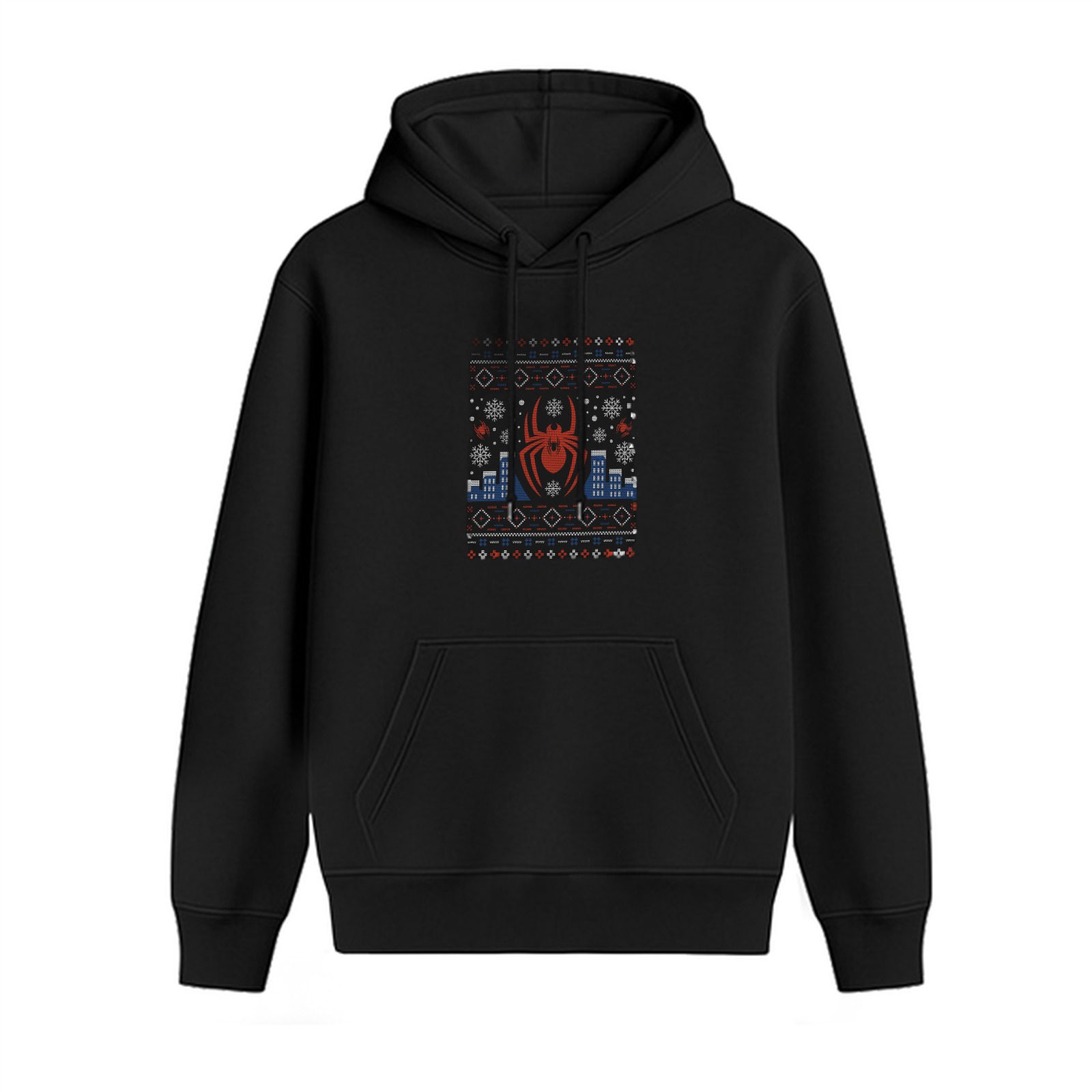 Black Spider-Man Christmas Ugly Sweater Hoodie
