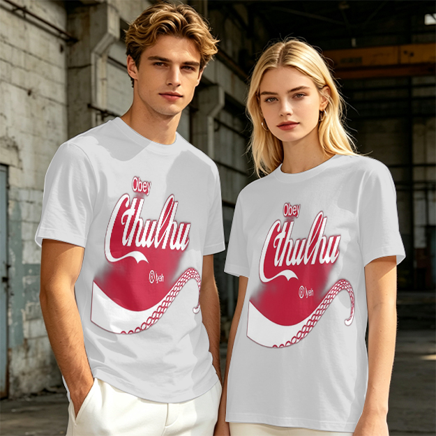 Obey Cthulhu Graphic Print Olive Green T-Shirt