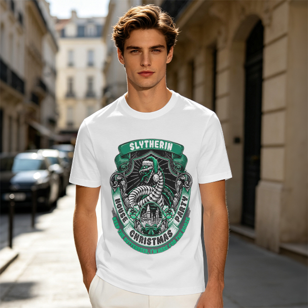 Slytherin House Christmas Party Themed Graphic T-Shirt