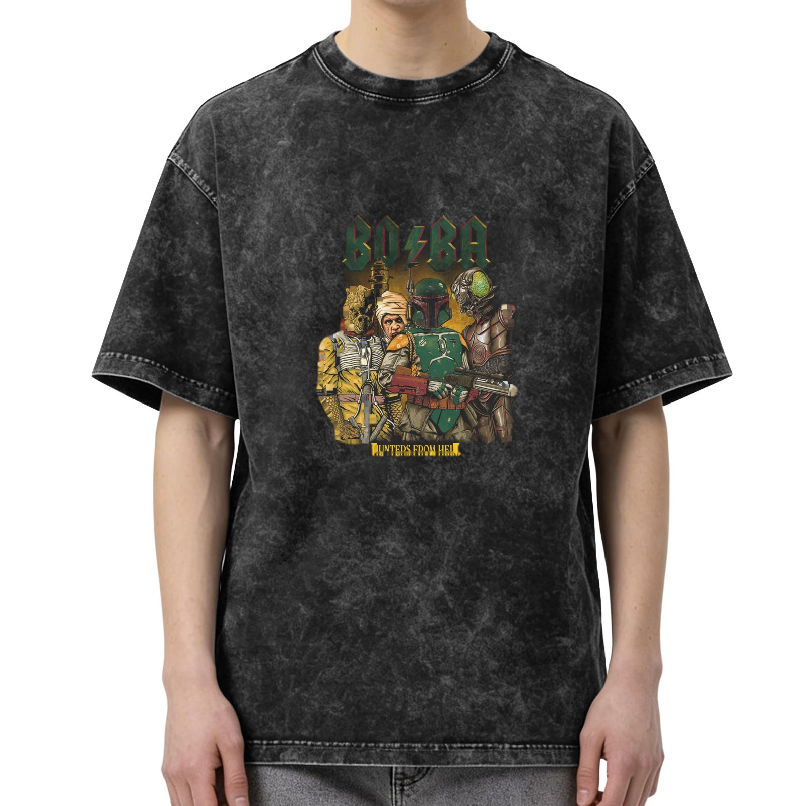 Star Wars Boba Fett Bounty Hunters Vintage Wash Graphic T-Shirt
