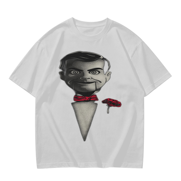 Olive T-Shirt With Ventriloquist Dummy Print