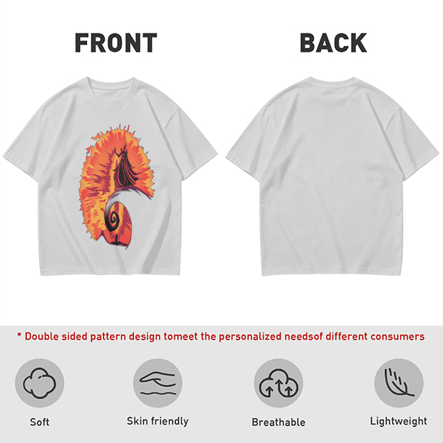Olive T-Shirt With Fiery Spiral And Silhouette Figure Print