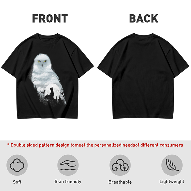 Olive Green T-Shirt With Snowy Owl Graphic Print