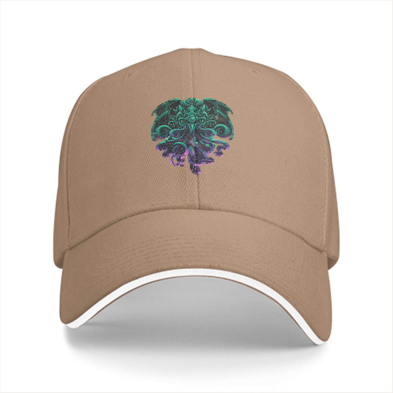 Black Baseball Cap With Cthulhu Monster Graphic