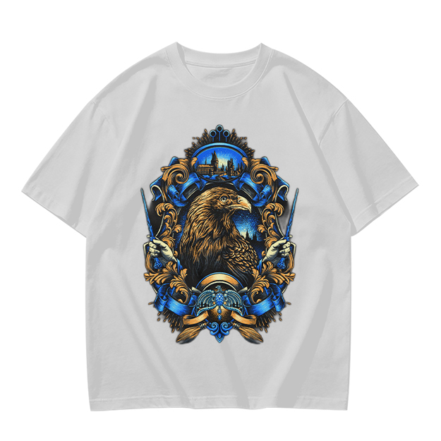 Olive T-Shirt With Detailed Eagle Crest Graphic Design