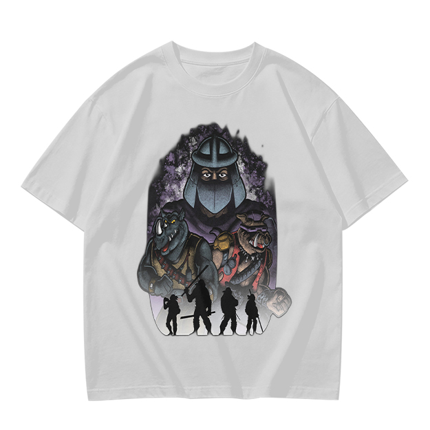 Olive T-Shirt with Teenage Mutant Ninja Turtles Villains Print