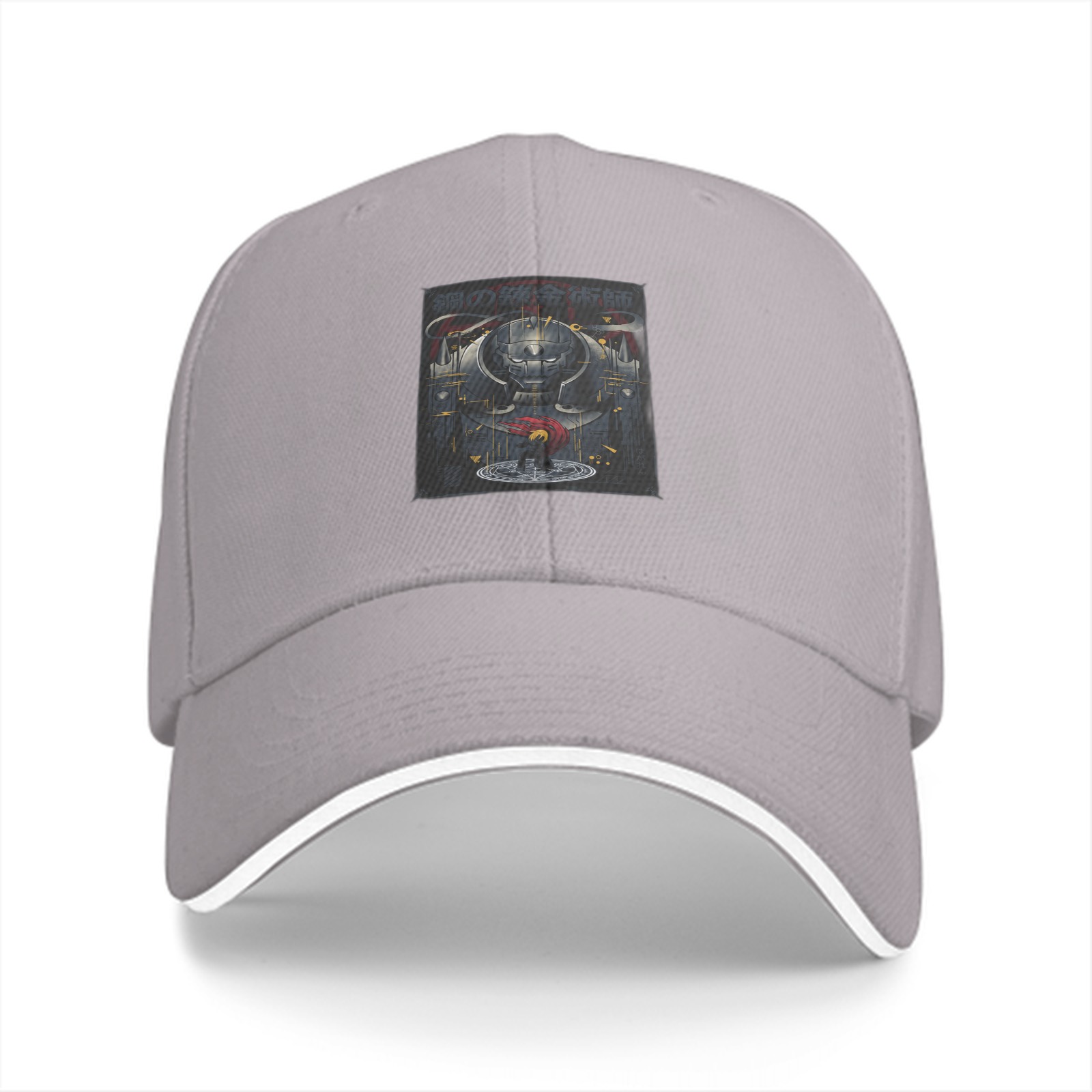 Black Baseball Cap With Sci-Fi Robot Graphic Print