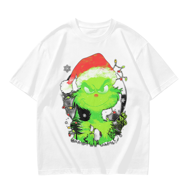 Olive Green Grinch Christmas Graphic T-Shirt