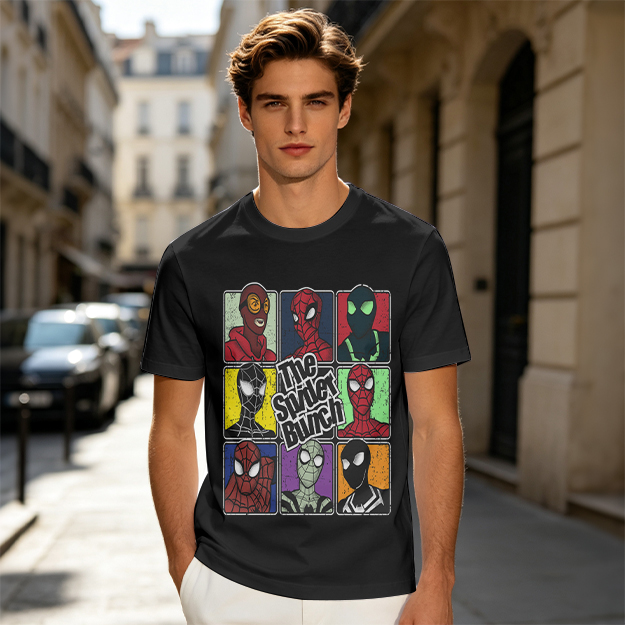 Olive T-Shirt Featuring The Spider Bunch Multiverse Character Art