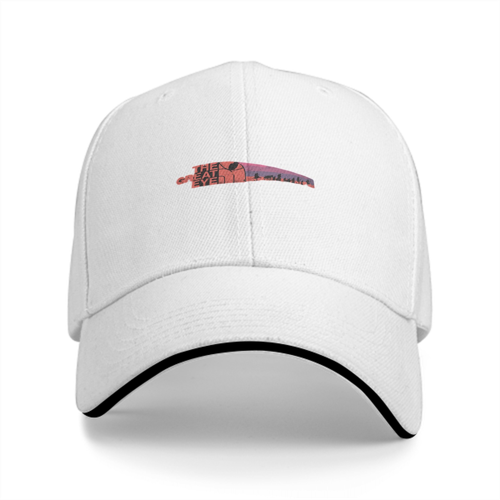 Black Baseball Cap With The Great Eye Graphic Print