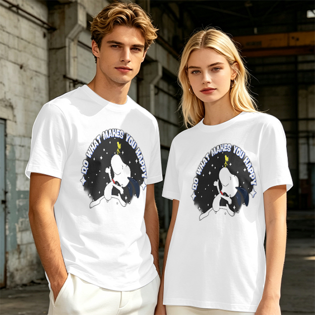 Do What Makes You Happy Snoopy Graphic Olive T-Shirt
