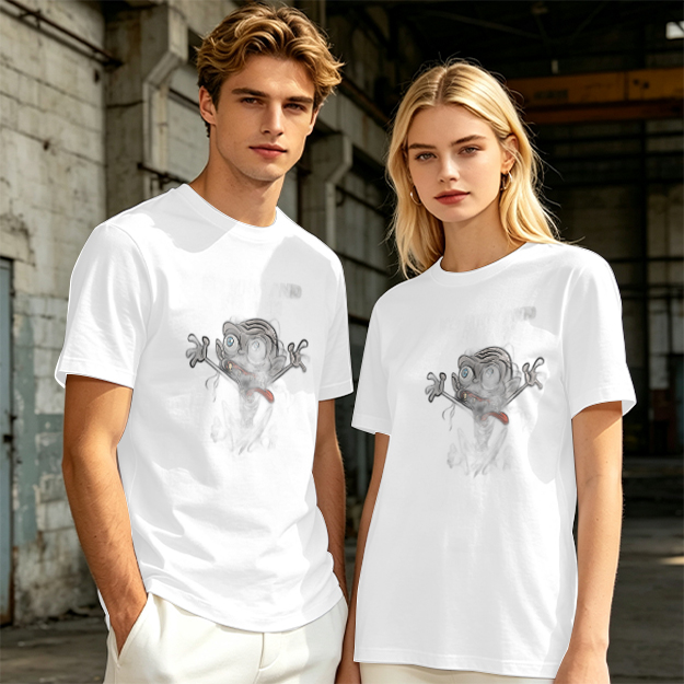 Olive Green T-Shirt With Crazy Cartoon Monster Print