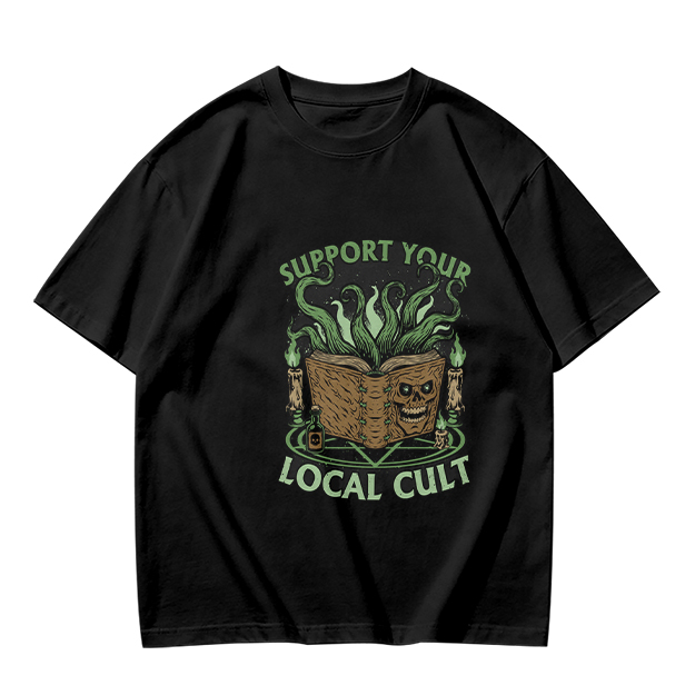 Support Your Local Cult Occult Book Graphic T-Shirt