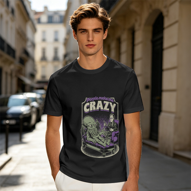People Make Me Crazy Cthulhu Therapy Graphic T-Shirt