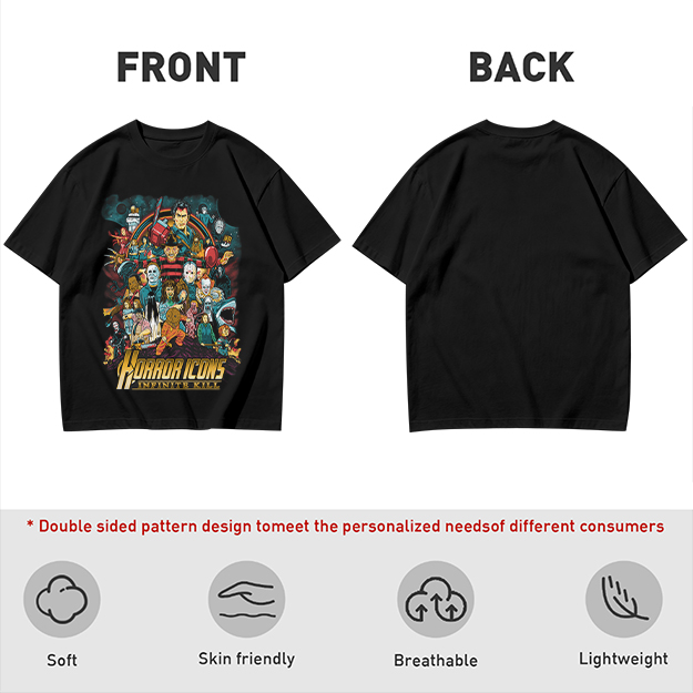 Horror Icons Group Graphic T-Shirt