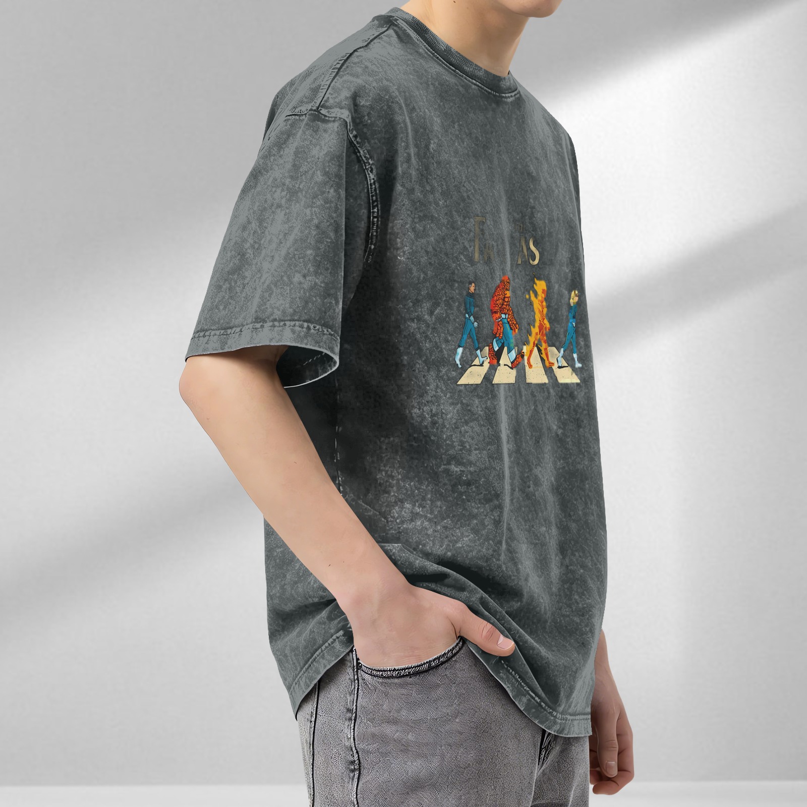 Fantastic Four Abbey Road Parody Vintage Wash T-Shirt