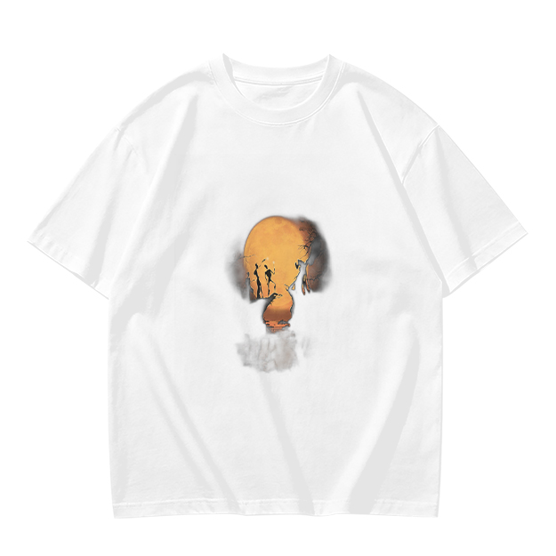 Olive Green T-Shirt With Abstract Skull Graphic Print
