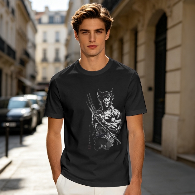 Olive T-Shirt With Wolverine Claw Print