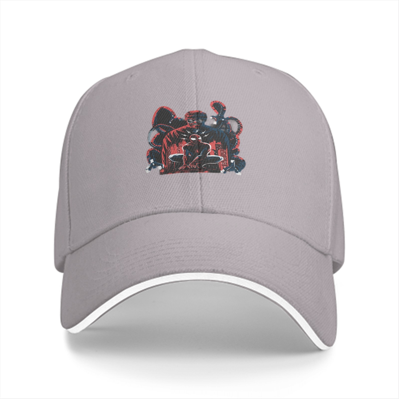 Black Baseball Cap with Spider-Man Villain Graphic Print