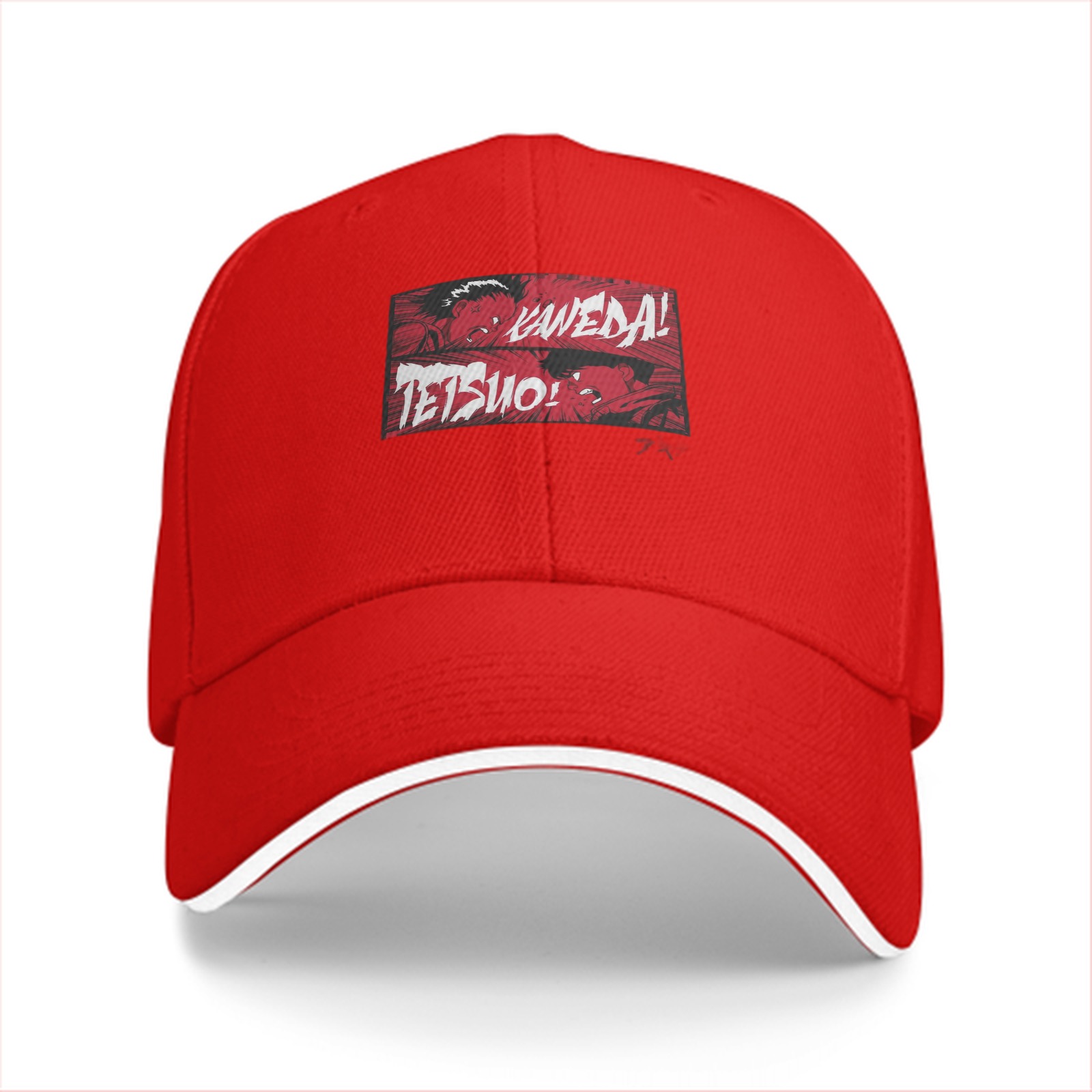 Black baseball cap with Kaneda Tetsuo anime graphic print