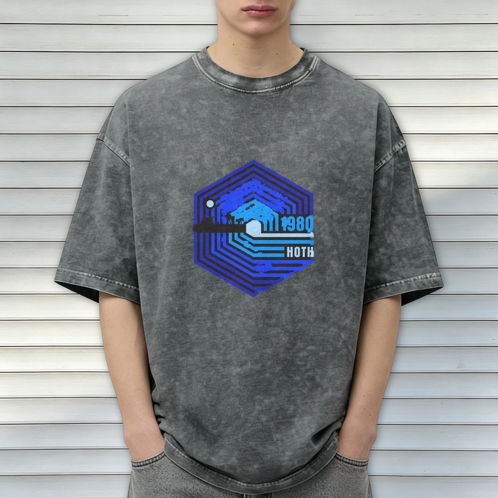 Star Wars Hoth 1980 Graphic Stonewashed Black T-Shirt