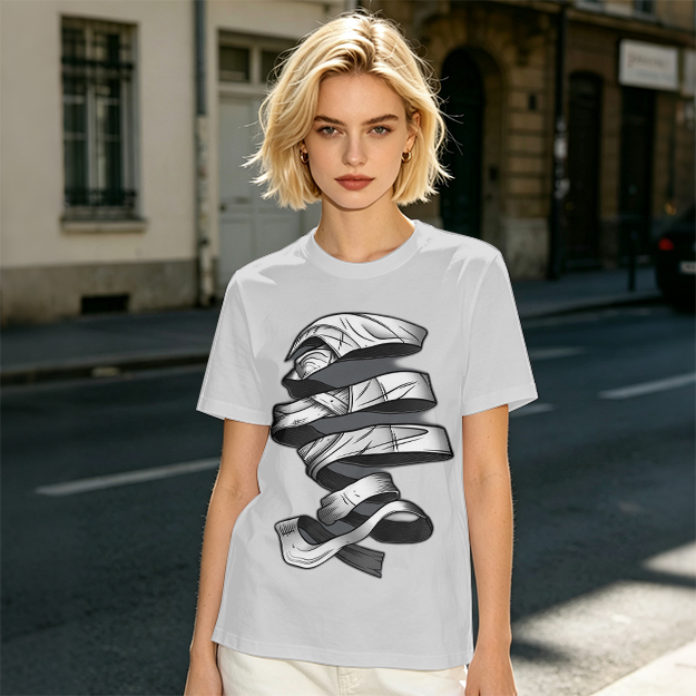 Olive T-Shirt With Twisted Bandage Graphic Print
