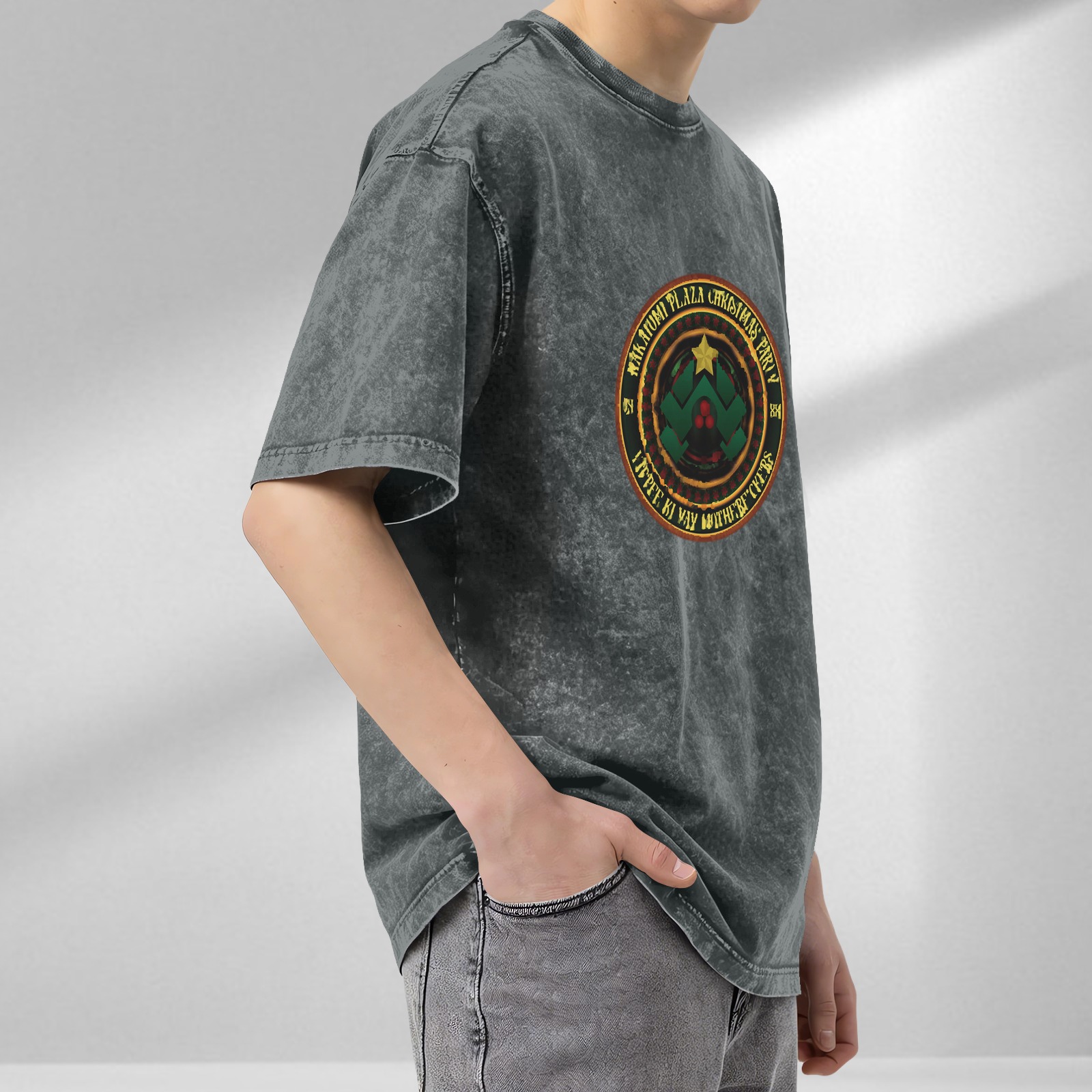 Wakutumi Plaza Christmas Party Graphic Vintage Wash T-Shirt