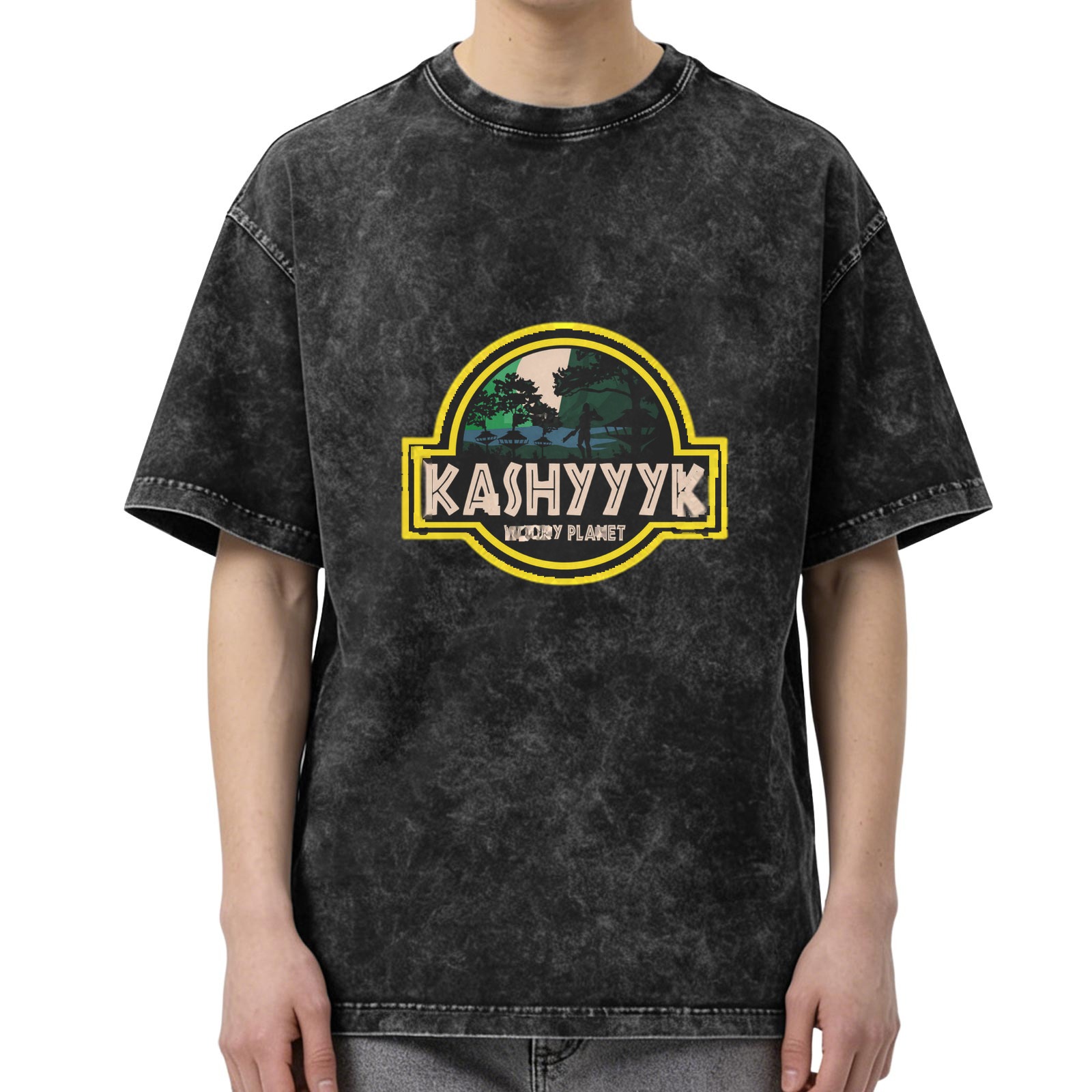 Kashyyyk Wookie Planet Graphic Stonewashed Black T-Shirt