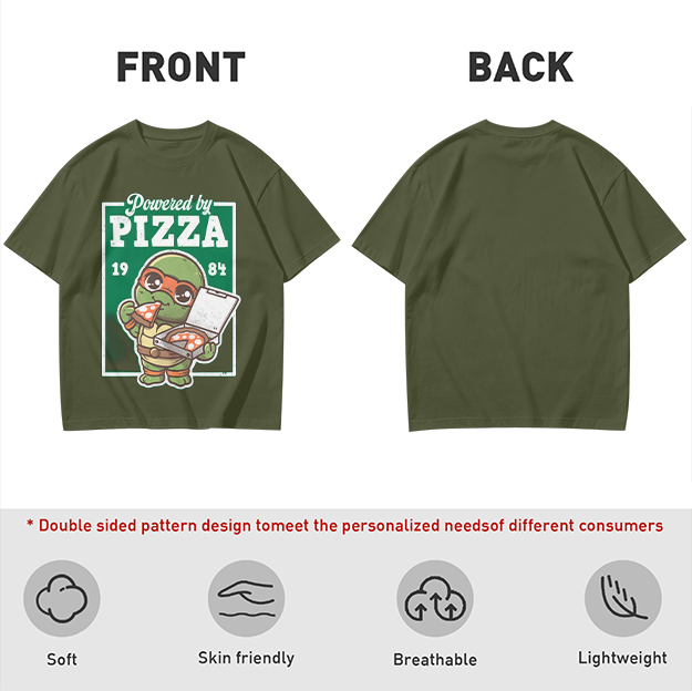 Powered by Pizza 1984 Cute Ninja Turtle T-Shirt