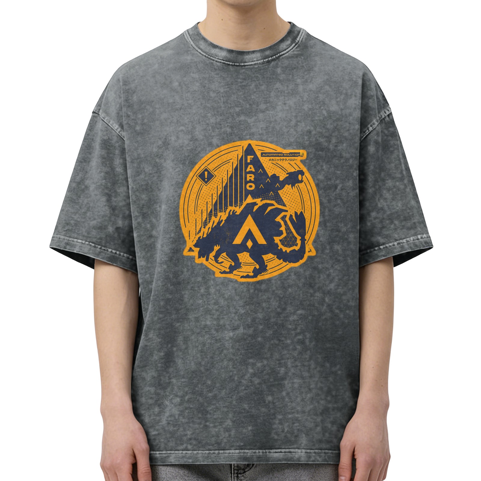 FARO themed acid wash graphic t-shirt