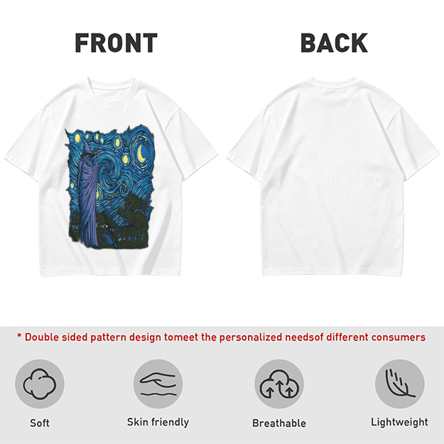 Olive T-Shirt with Wizard Starry Night Art Print