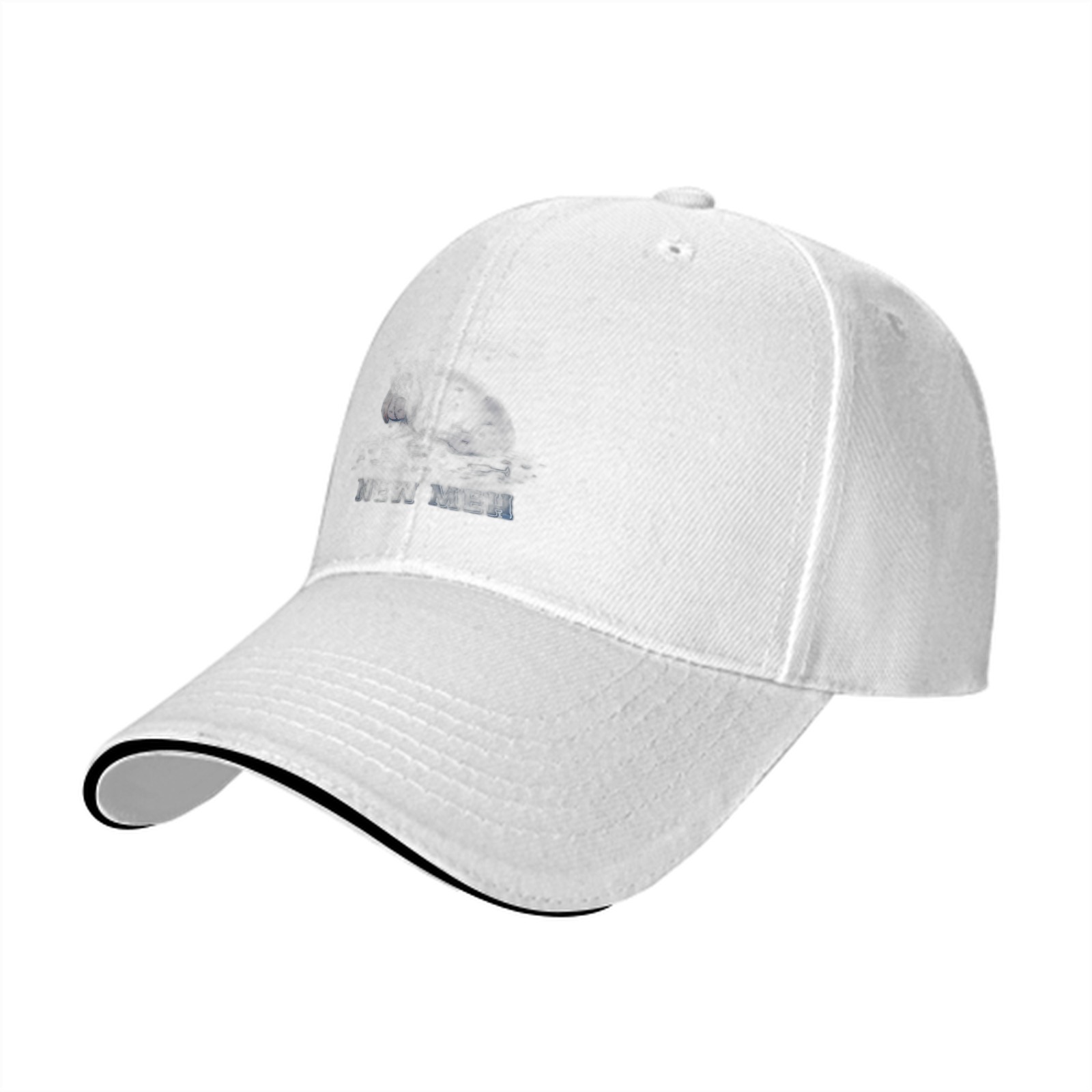 Black baseball cap with subtle dark graphic design