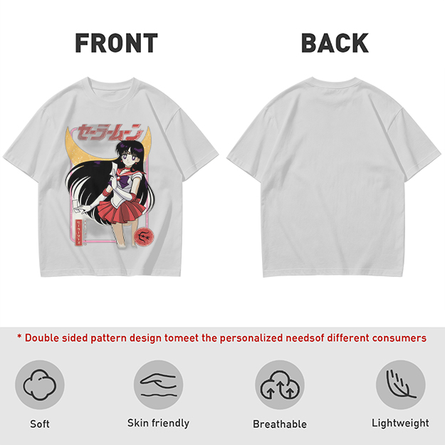 Olive T-shirt with Sailor Mars Anime Graphic Print