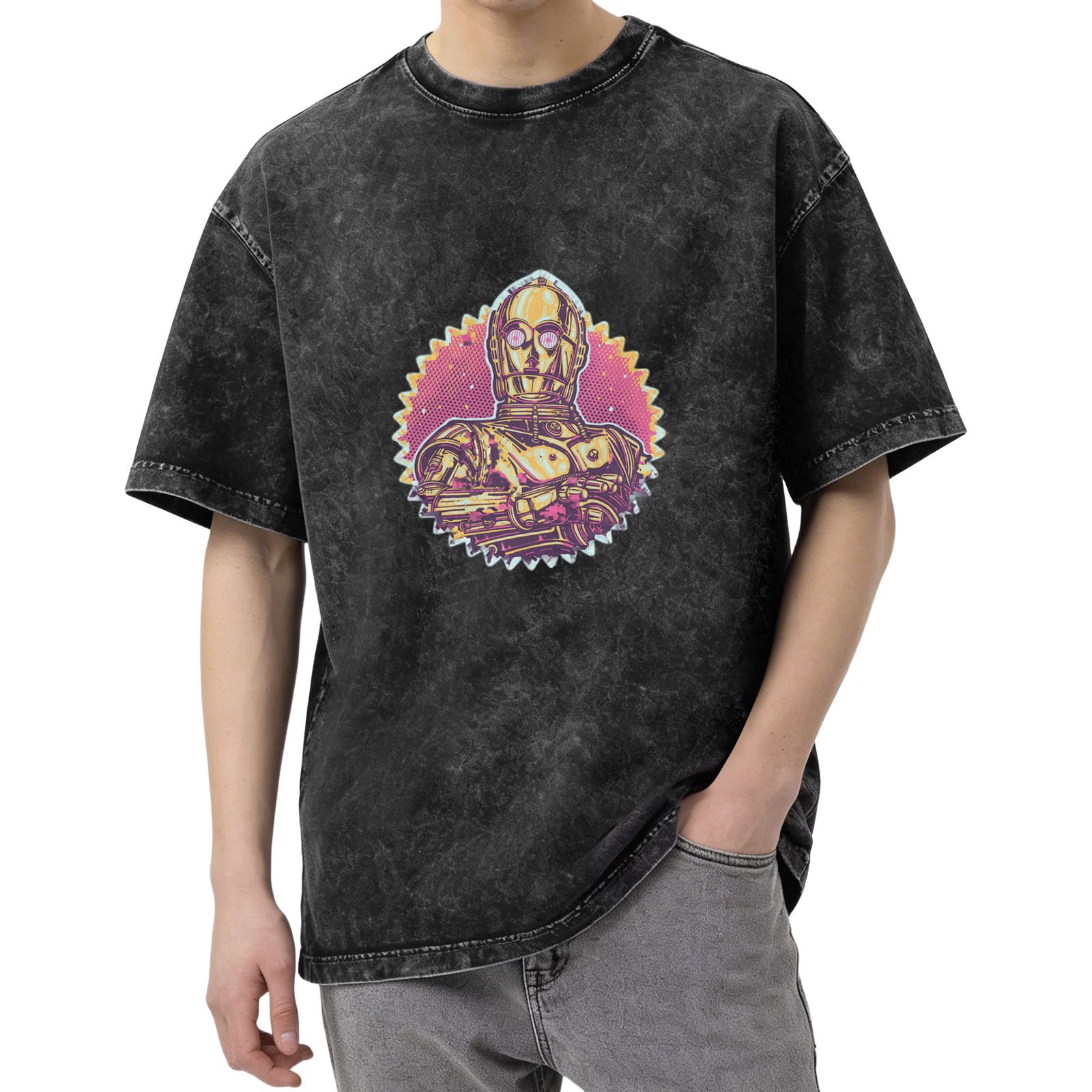 Star Wars C-3PO Graphic Stonewashed Cotton T-Shirt