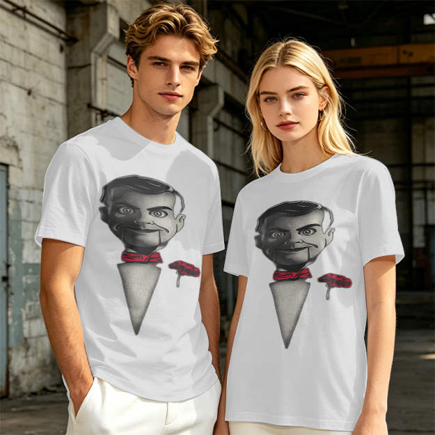 Olive T-Shirt With Ventriloquist Dummy Print