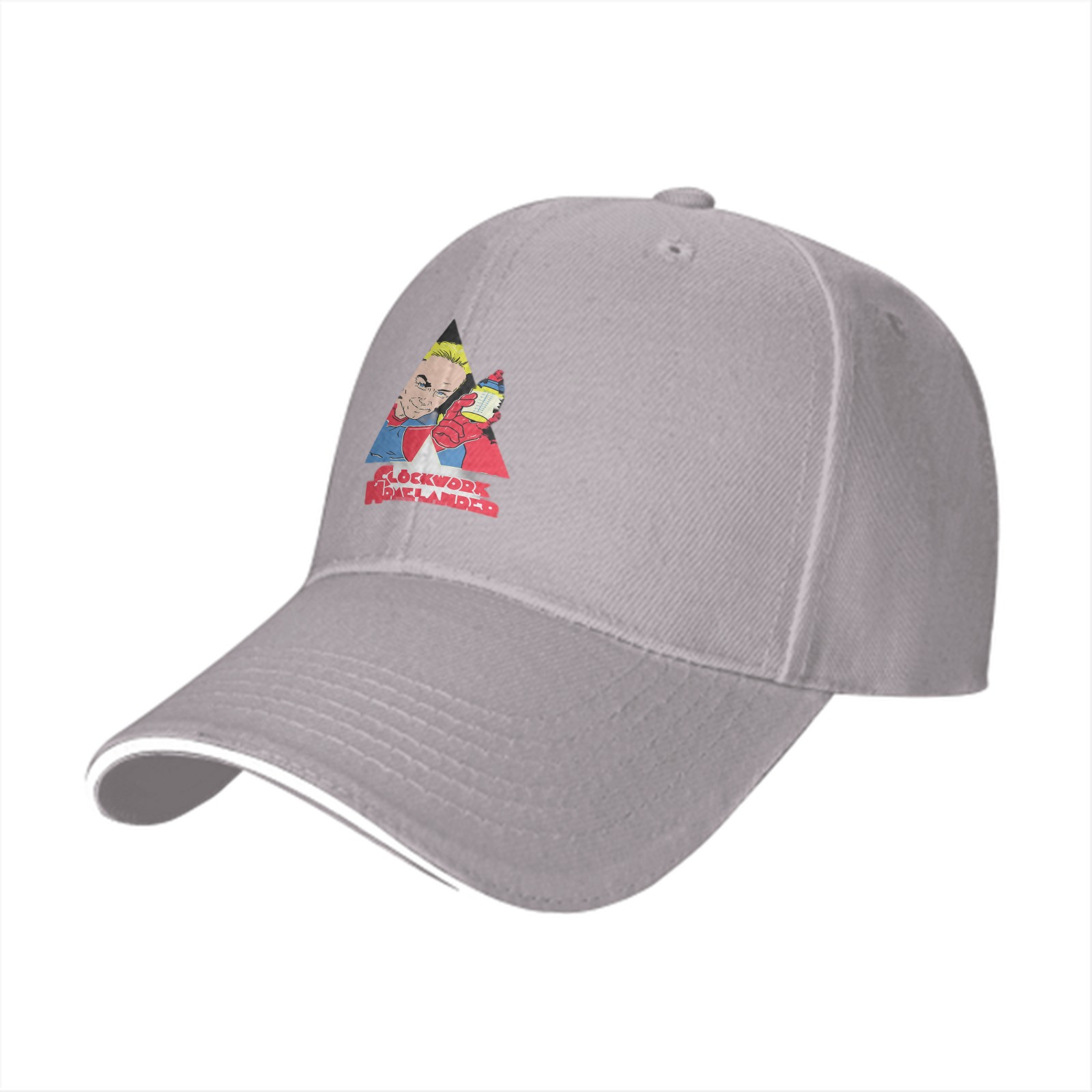 Black baseball cap with Clockwork Homelander graphic print
