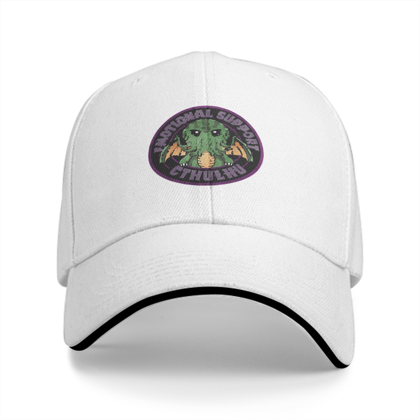 Emotional Support Cthulhu Black Baseball Cap