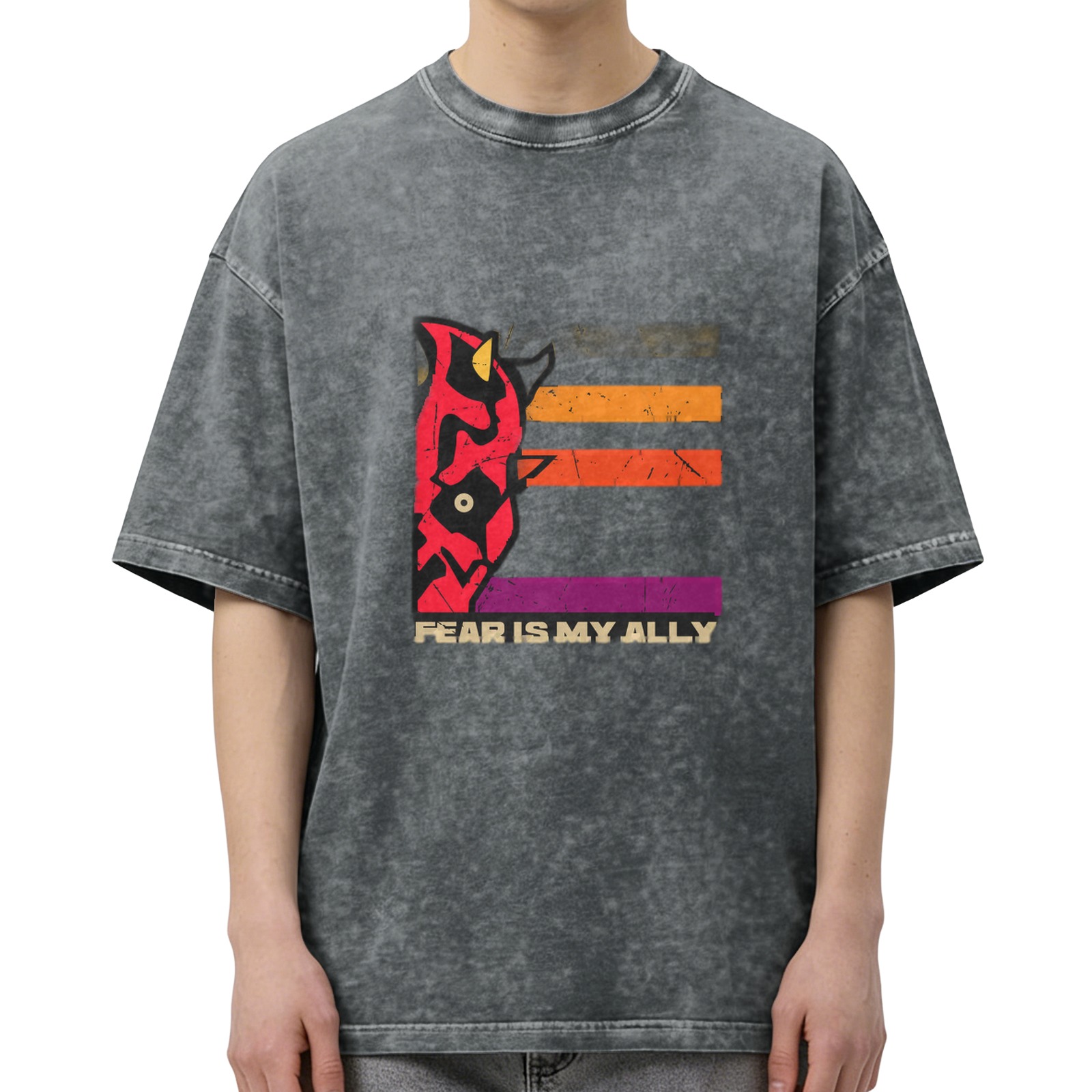 Fear Is My Ally Dark Washed Graphic T-Shirt